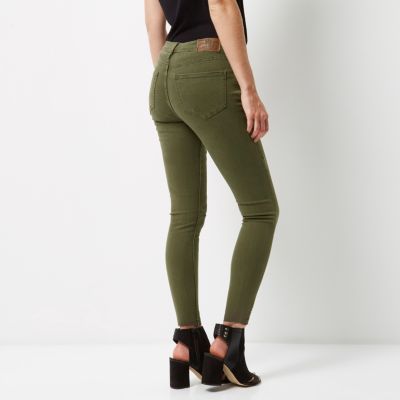 Khaki Amelie super skinny jeans